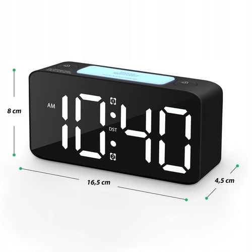 ELEKTRONICZNY BUDZIK LED ZEGAR STOŁOWY STOJĄCY RGB GŁOŚNY CZAS ALARM LAMPKA na Arena.pl
