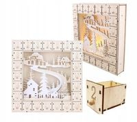 Kalendarz Adwentowy, Drewniany Podświetlany Led