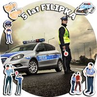 OPŁATEK NA TORT 30CM - POLICJA POLICJANT + IMIĘ + GRATIS! 24CM 26CM