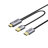 Unitek Kabel HDMI do DisplayPort 4K z zasilaniem USB-A | 4K@60Hz| 1,8 m