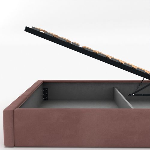 ŁÓŻKO TAPICEROWANE 120x200 ŁÓŻKO PODWÓJNE Z POJEMNIKIEM BRUDNY RÓŻ na Arena.pl