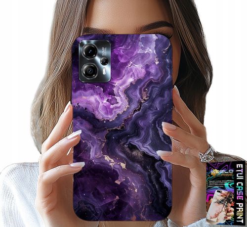 ETUI DO MOTOROLA G13 / G23 - FIOLETOWY MARMUREK MODNE KOBIECE + FOLIA na Arena.pl