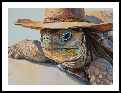 Plakat 55x40cm Żółwi Kapelusznik na Arena.pl