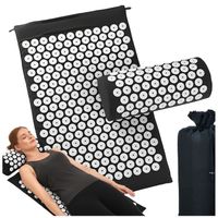 MATA DO AKUPRESURY Z KOLCAMI PODUSZKA ZESTAW TCM CZARNA + TORBA