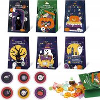 TOREBKA PAPIEROWA AN CUKIERKI 6x ZESTAW TOREBEK PAPIEROWYCH NA HALLOWEEN