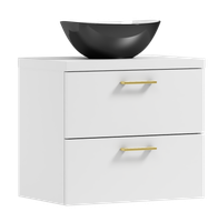 Szafka łazienkowa wisząca LUNA 50 biały z umywalką Eliza C (GOLD)