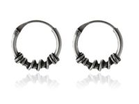 KOLCZYKI OKSYDOWANE SREBRNE MAŁE KÓŁKA KOŁA OZDOBA