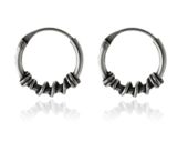 KOLCZYKI OKSYDOWANE SREBRNE MAŁE KÓŁKA KOŁA OZDOBA