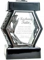 Znicz kapliczka z tabliczką napisem sentencją dla kochanego taty