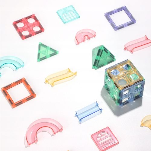 Klocki magnetyczne dla dzieci duże edukacyjne zestaw tor konstrukcyjny 158e na Arena.pl