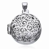 SREBRNY OKRĄGŁY OTWIERANY SEKRETNIK PUZDERKO AŻUR