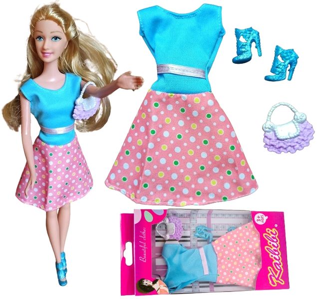 Ubranka dla Lalek SUKNIA BUTY TOREBKA sukienka #A1 zdjęcie 1