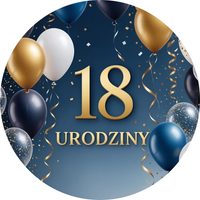 Opłatek na tort Okazjonalny Balony Jubileusz Urodziny 18 30 40 50 60