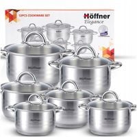 ZESTAW GARNKÓW NA INDUKCJA / GAZ GARNKI ZE STALI NIERDZEWNEJ ZESTAW 12