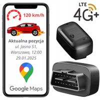 LOKALIZATOR GPS GSM 4G GNIAZDO OBD DO POJAZDÓW AUTA SAMOCHODU BEZ ABONAMENT
