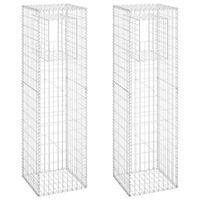 Słupki gabionowe, 2 szt., 50x50x180 cm, żelazo