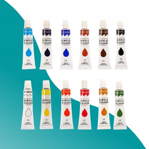 ZESTAW DO MALOWANIA PŁÓTNA 30x40 FARBY PĘDZLE 26el na Arena.pl