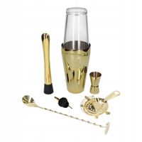 2X ZESTAW BARMAŃSKI DO DRINKÓW BOSTOŃSKI ZŁOTY SHAKER JIGGER MUDDLER 7el