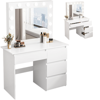 TOALETKA DO MAKIJAŻU WIZAŻU KOSMETYCZNA Z LUSTREM LED NOWOCZESNA 90 CM