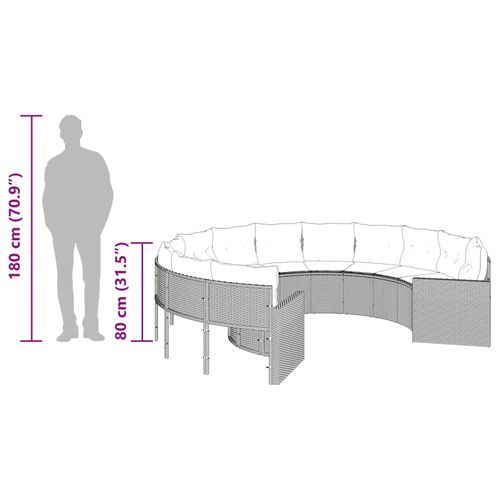 Sofa ogrodowa z poduszkami, okrągła, beżowy rattan PE na Arena.pl