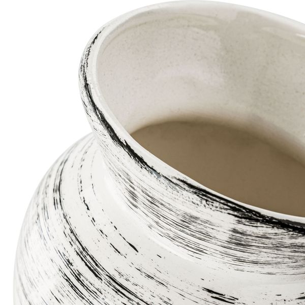 Wazon Ceramiczny Baryłka  Biały czarny flakon zdjęcie 5