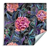 Tapeta Piękne Kolorowe Kwitnące Piwonie Malowane Akwarelą