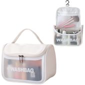 Wodoodporna kosmetyczka podróżna kuferek na kosmetyki washbag pojemna biała