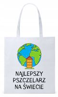Dla Pszczelarza Na Prezent Torba Eco Biała Shopper Z Nadrukiem Ze Zdjęciem