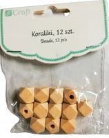 drewniane koraliki geometryczne 12 mm 12 szt. 0275