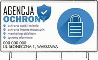 BANER REKLAMOWY OCZKOWANY 200x100cm rprojekt w cenie AGENCJA OCHRONY