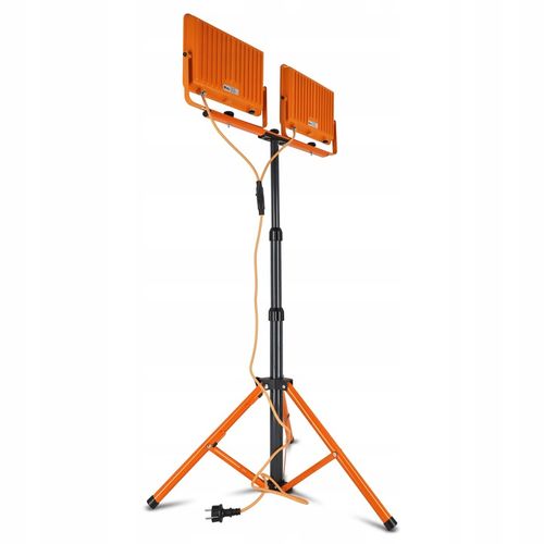 Halogen LED Statyw Budowlany Naświetlacz 2x 100W 10000lm Lampa Na na Arena.pl