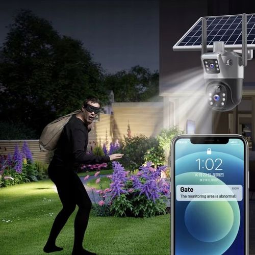 Solarna Zewnętrzna kamera dwa obiektywy 4K HD 8MP Karta SIM 4G LTE na Arena.pl