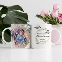 Kubek ze zdjęciem - Podziękowanie dla Chrzestnych - Złota Ramka