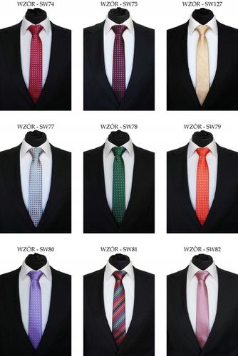 KRAWAT ŚLEDŹ ŚLEDZIK WĄSKI 6 cm - DUŻO WZORÓW na Arena.pl