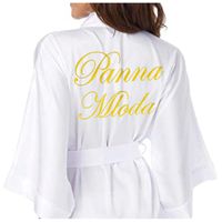 SZLAFROK damski SATYNOWY ślubny PANNA MŁODA panieński biały NA ŚLUB haft S