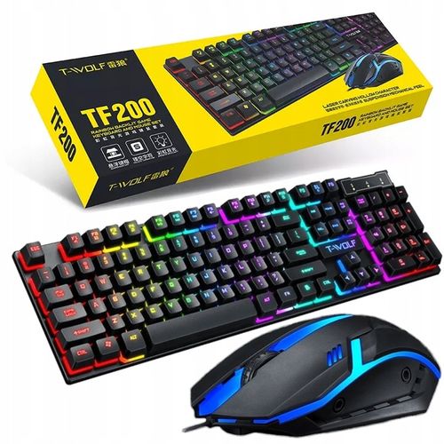 GAMINGOWY ZESTAW Klawiatura + mysz gamingowa PODŚWIETLENIE RGB do gier na Arena.pl