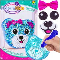 ZESTAW Kreatywny dla Dziewczynek MASKOTKA Miś Poduszka WYSZYWANKA Pluszak