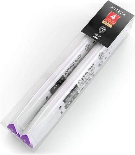 Zestaw 4 Markerów Alkoholowych Dwustronne Fioletowe Do Rysowania Szkice na Arena.pl