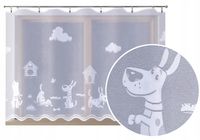 Firana dziecięca żakardowa urocze PSY PIESKI białe 250x150 TAŚMA