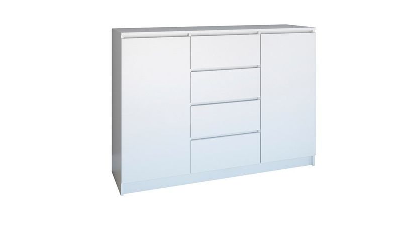 KOMODA 2 DRZWI 4 SZUFLADY BIEL KOMPLET zdjęcie 1