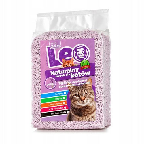 Żwirek dla kota tofu Leo zbrylający biodegradowalny eko 2,5 kg lawenda na Arena.pl
