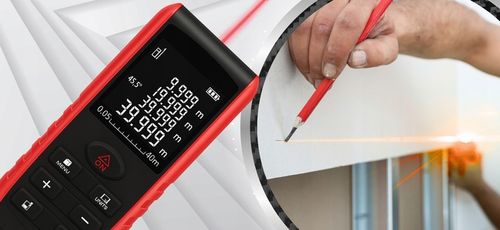 DALMIERZ LASEROWY 50M KĄTOMIERZ CYFROWY MIERNIK POZIOMICA LASEROWA LED na Arena.pl