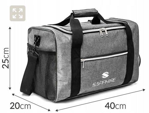 TORBA bagaż podręczny DO SAMOLOTU 40x20x25 RYANAIR pojemna UCHWYT kieszenie na Arena.pl