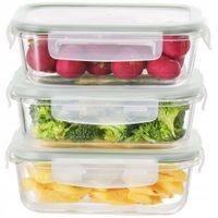 2 x POJEMNIKI NA ŻYWNOŚĆ 1.5 L SZKLANY ZESTAW SZKLANE HERMETYCZNE LUNCHBOX
