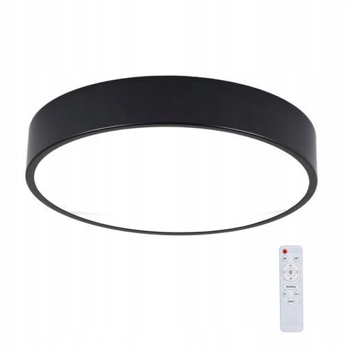 LAMPA SUFITOWA PLAFON OKRĄGŁY LED 30 X 5 CM CZARNY Z PILOTEM na Arena.pl