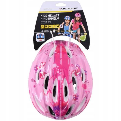 KASK ROWEROWY DZIECIĘCY REGULOWANY DUNLOP R. (48-52CM ) - PINK na Arena.pl