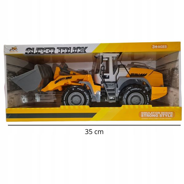 KOPARKA ŁADOWARKA 35x13cm DLA DZIECI BUDOWA Z ŁYŻKĄ POJAZD Z NAPĘDEM zdjęcie 1