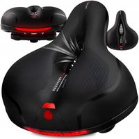 SIODEŁKO ROWEROWE MIĘKKIE SIODŁO SPORTOWE SZEROKIE WENTYLACJA Z ODBLASKIEM