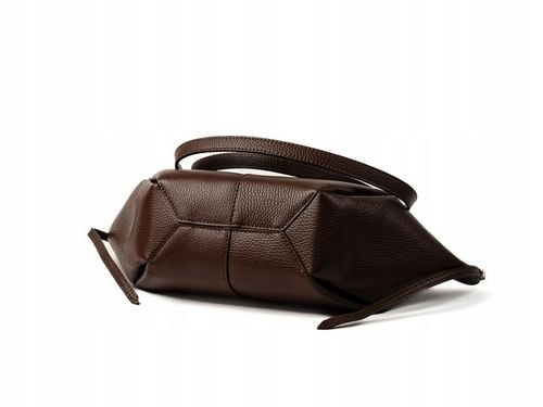 Torebka Damska ze Skóry Naturalnej z Magnetycznymi Zapięciami Cognac na Arena.pl