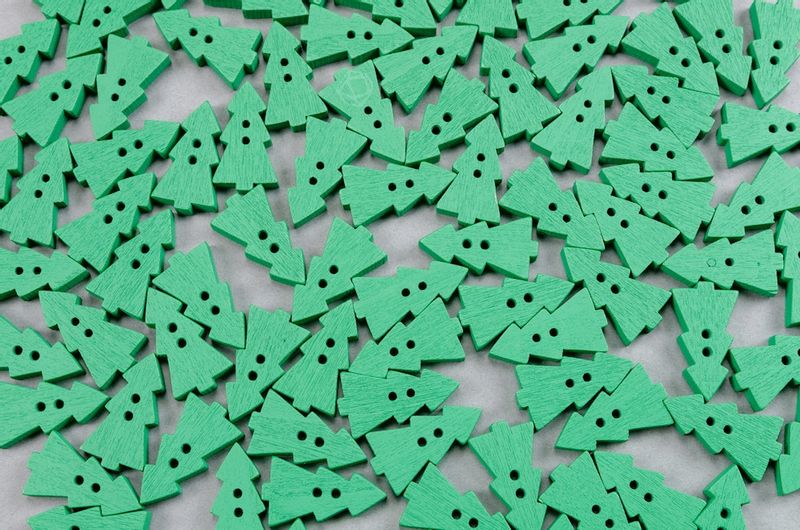 Guzik drewniany CHOINKA zielony 10szt. zdjęcie 4